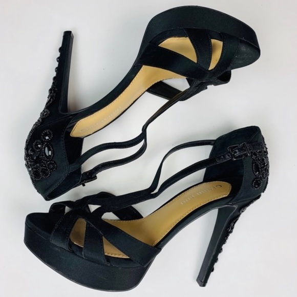 Gianni Bini Shoes - Gianni Bini Black Beaded Platform Heel Size 8.5